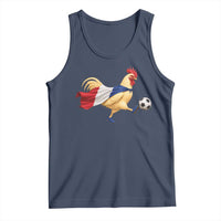 Funny France Soccer Tank Top Rooster Wearing French Flag Patriotic Football Fan Graphic