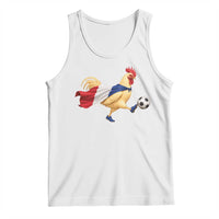 Funny France Soccer Tank Top Rooster Wearing French Flag Patriotic Football Fan Graphic