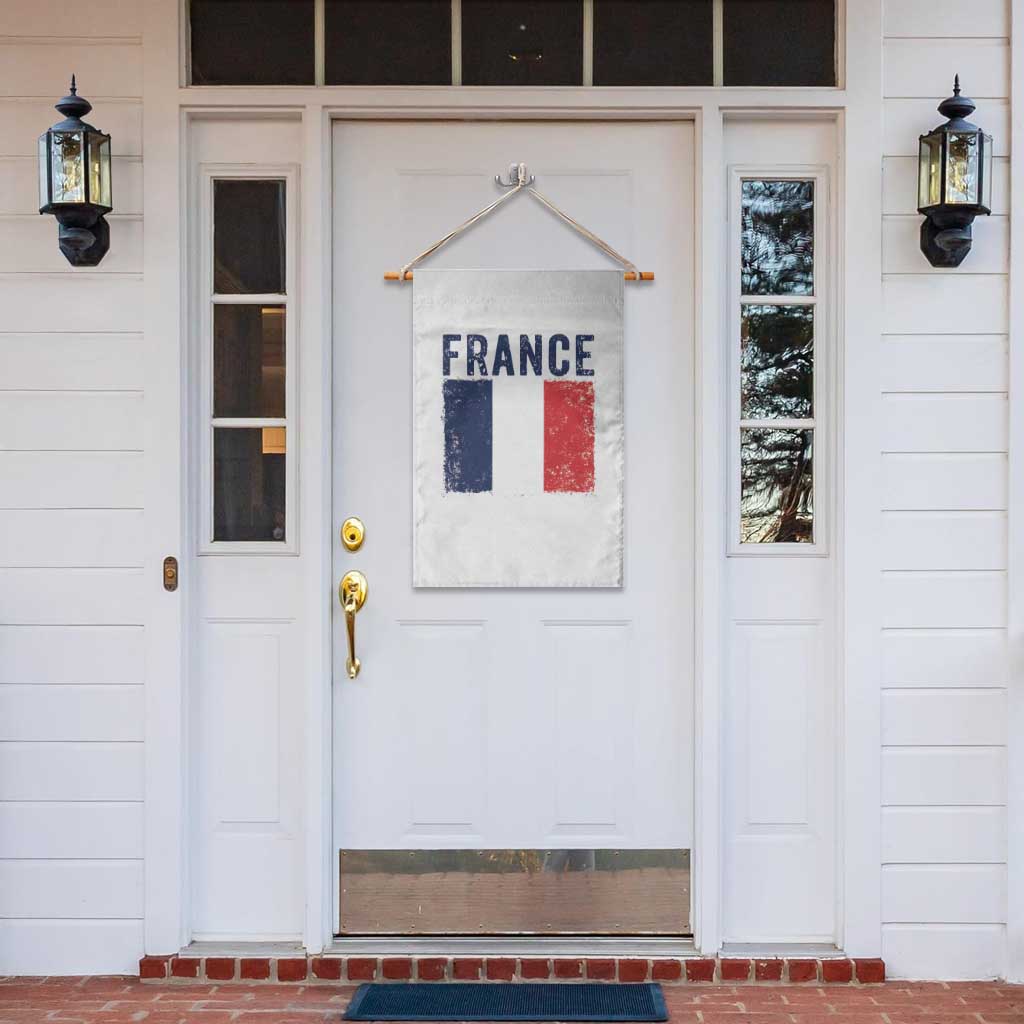 Vintage France Flag Distressed French Pride Patriotic Soccer Fan Graphic Garden Flag