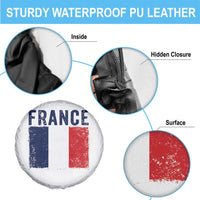 Vintage France Flag Distressed French Pride Patriotic Soccer Fan Graphic Spare Tire Cover