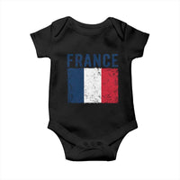 Vintage France Flag Distressed French Pride Patriotic Soccer Fan Graphic Baby Onesie