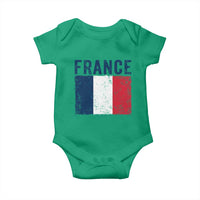 Vintage France Flag Distressed French Pride Patriotic Soccer Fan Graphic Baby Onesie