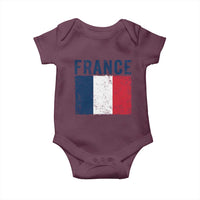 Vintage France Flag Distressed French Pride Patriotic Soccer Fan Graphic Baby Onesie