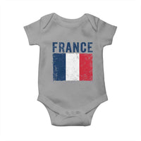 Vintage France Flag Distressed French Pride Patriotic Soccer Fan Graphic Baby Onesie