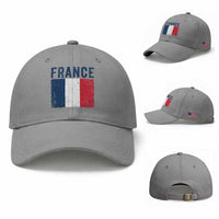 Vintage France Flag Distressed French Pride Patriotic Soccer Fan Graphic Baseball Cap