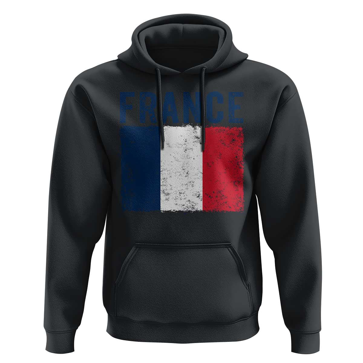 Vintage France Flag Distressed French Pride Patriotic Soccer Fan Graphic Hoodie