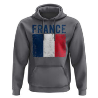 Vintage France Flag Distressed French Pride Patriotic Soccer Fan Graphic Hoodie
