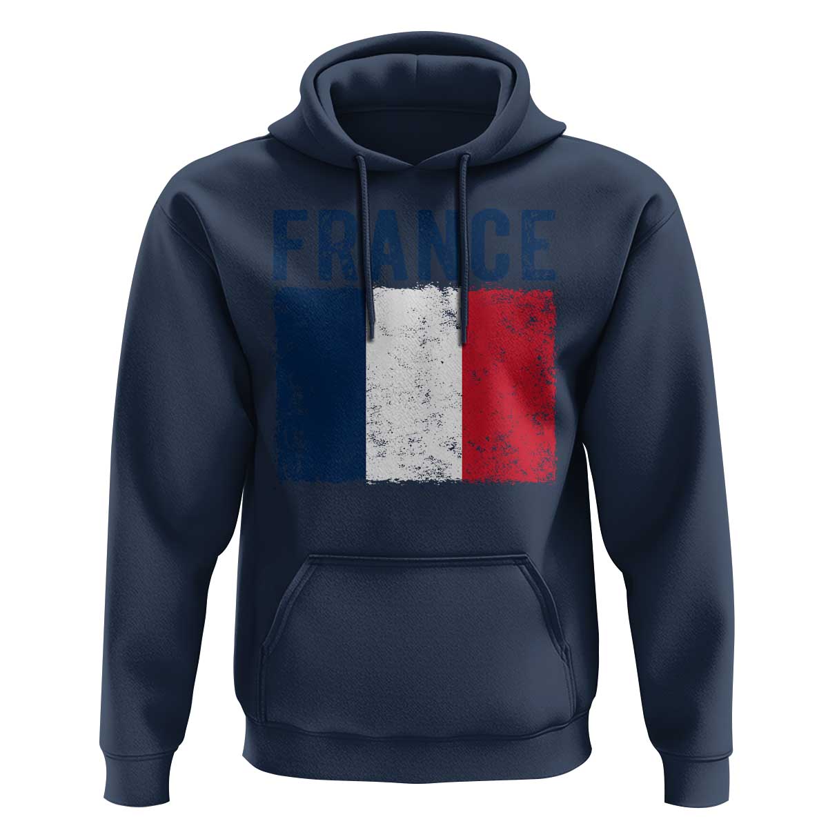 Vintage France Flag Distressed French Pride Patriotic Soccer Fan Graphic Hoodie