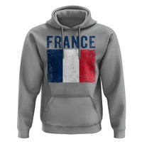 Vintage France Flag Distressed French Pride Patriotic Soccer Fan Graphic Hoodie