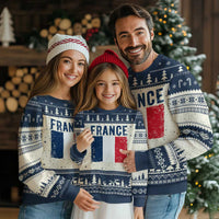 Vintage France Flag Distressed French Pride Patriotic Soccer Fan Graphic Ugly Christmas Sweater