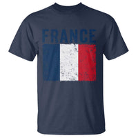 Vintage France Flag Distressed French Pride Patriotic Soccer Fan Graphic T Shirt