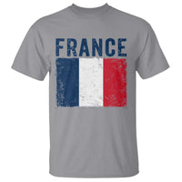 Vintage France Flag Distressed French Pride Patriotic Soccer Fan Graphic T Shirt