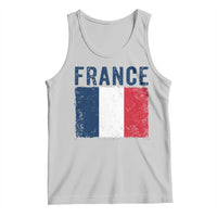 Vintage France Flag Distressed French Pride Patriotic Soccer Fan Graphic Tank Top