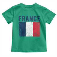 Vintage France Flag Distressed French Pride Patriotic Soccer Fan Graphic Toddler T Shirt