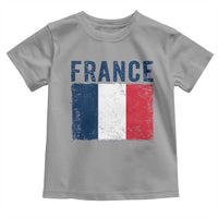 Vintage France Flag Distressed French Pride Patriotic Soccer Fan Graphic Toddler T Shirt