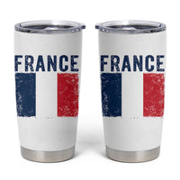Vintage France Flag Distressed French Pride Patriotic Soccer Fan Graphic Tumbler Cup