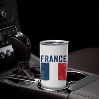 Vintage France Flag Distressed French Pride Patriotic Soccer Fan Graphic Tumbler Cup