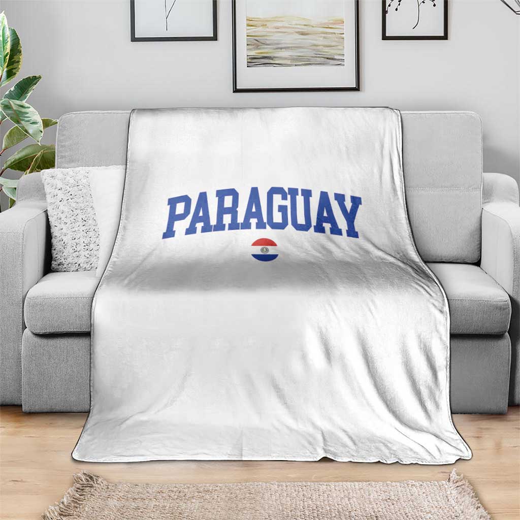 Paraguay Patriotic Flag Throw Blanket Soccer Fan Vintage Varsity Sports National Pride Graphic