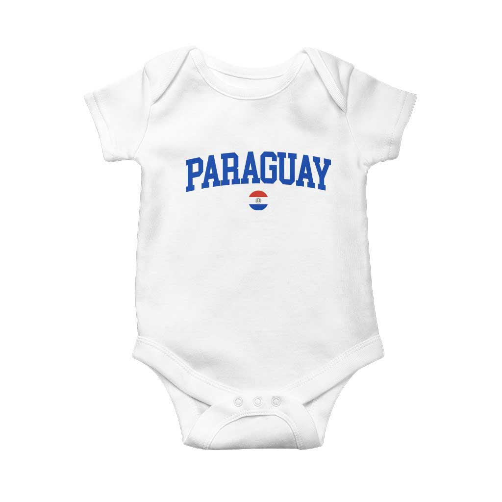 Paraguay Patriotic Flag Baby Onesie Soccer Fan Vintage Varsity Sports National Pride Graphic