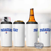 Paraguay Patriotic Flag 4 in 1 Can Cooler Tumbler Soccer Fan Vintage Varsity Sports National Pride Graphic