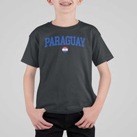 Paraguay Patriotic Flag T Shirt For Kid Soccer Fan Vintage Varsity Sports National Pride Graphic