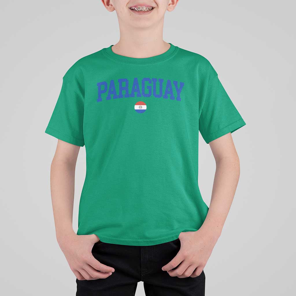 Paraguay Patriotic Flag T Shirt For Kid Soccer Fan Vintage Varsity Sports National Pride Graphic