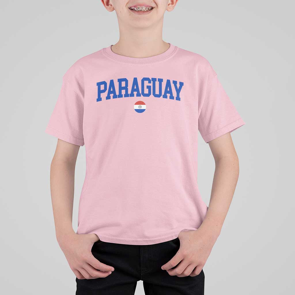Paraguay Patriotic Flag T Shirt For Kid Soccer Fan Vintage Varsity Sports National Pride Graphic