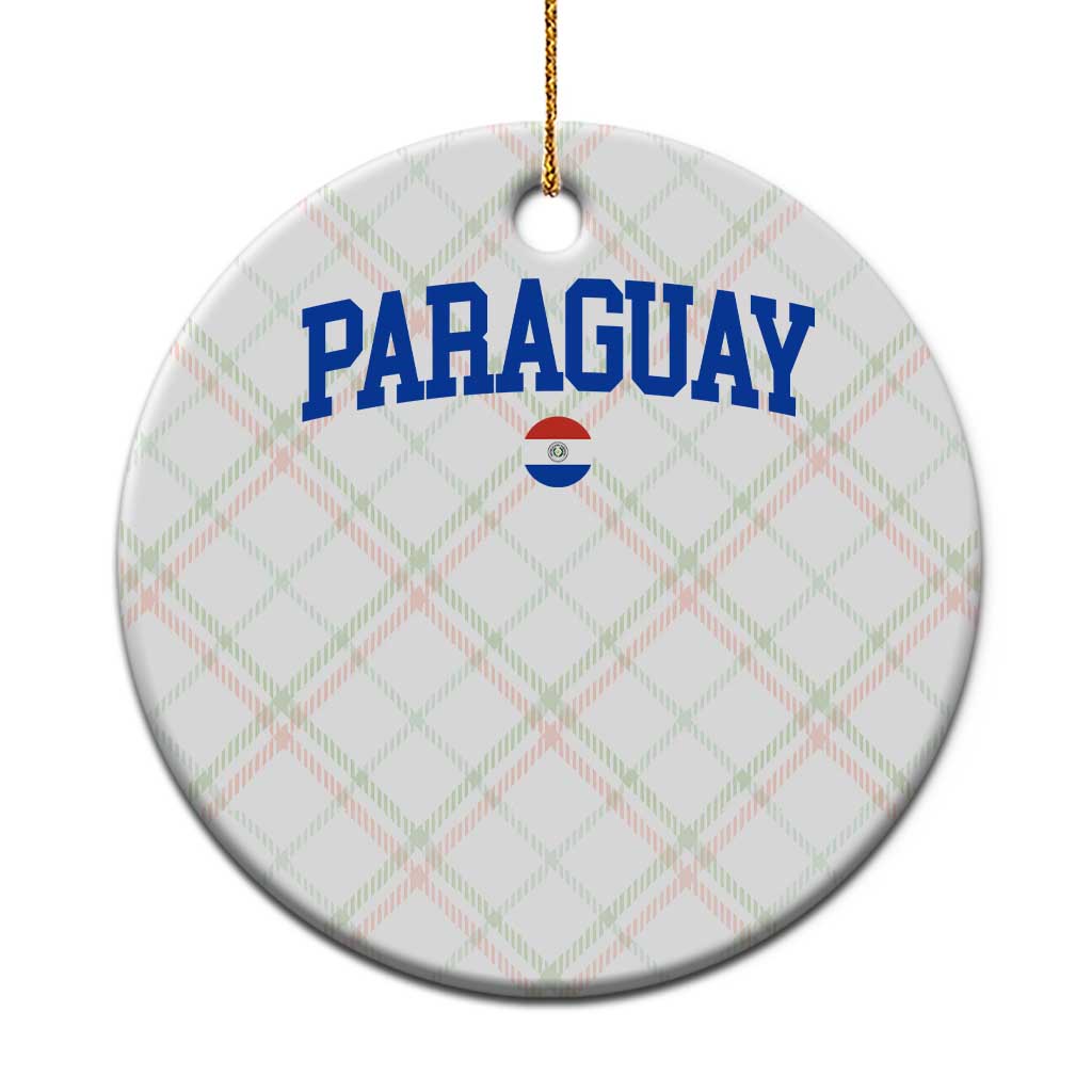 Paraguay Patriotic Flag Ceramic Ornament Soccer Fan Vintage Varsity Sports National Pride Graphic