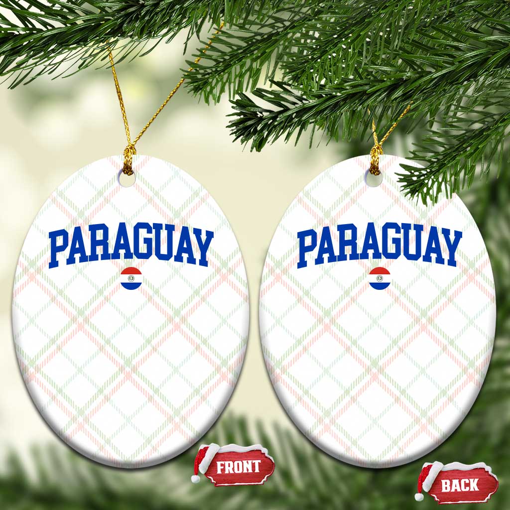 Paraguay Patriotic Flag Ceramic Ornament Soccer Fan Vintage Varsity Sports National Pride Graphic