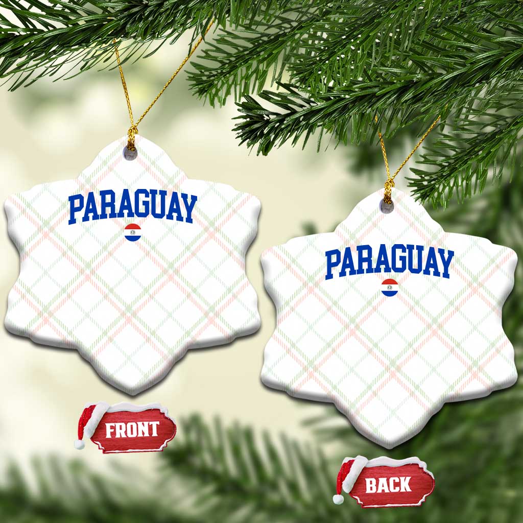 Paraguay Patriotic Flag Ceramic Ornament Soccer Fan Vintage Varsity Sports National Pride Graphic