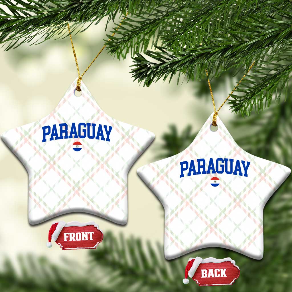 Paraguay Patriotic Flag Ceramic Ornament Soccer Fan Vintage Varsity Sports National Pride Graphic