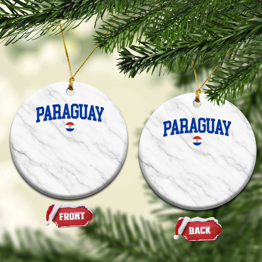 Paraguay Patriotic Flag Ceramic Ornament Soccer Fan Vintage Varsity Sports National Pride Graphic