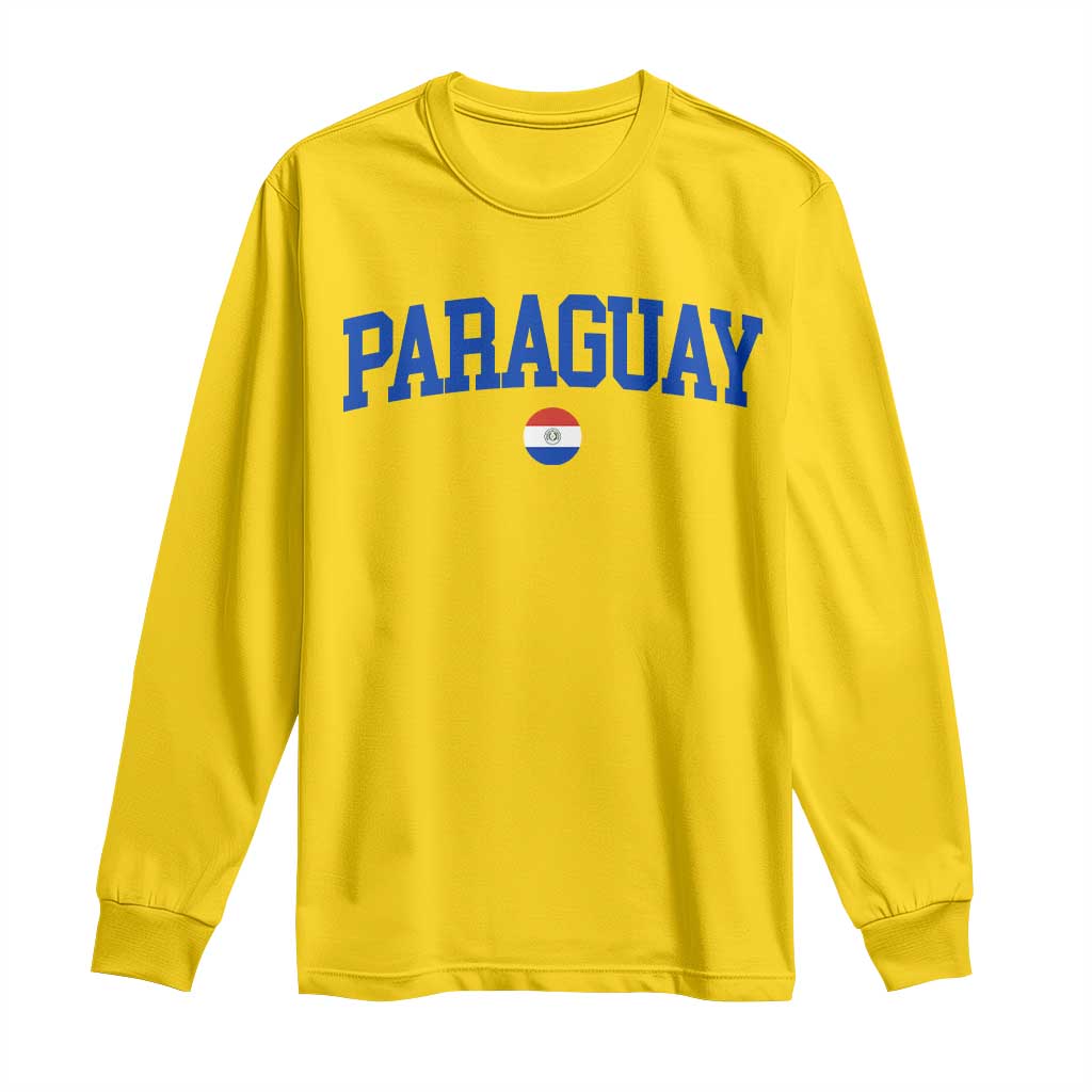 Paraguay Patriotic Flag Long Sleeve Shirt Soccer Fan Vintage Varsity Sports National Pride Graphic