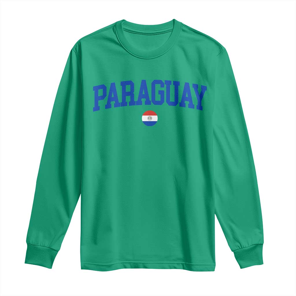 Paraguay Patriotic Flag Long Sleeve Shirt Soccer Fan Vintage Varsity Sports National Pride Graphic