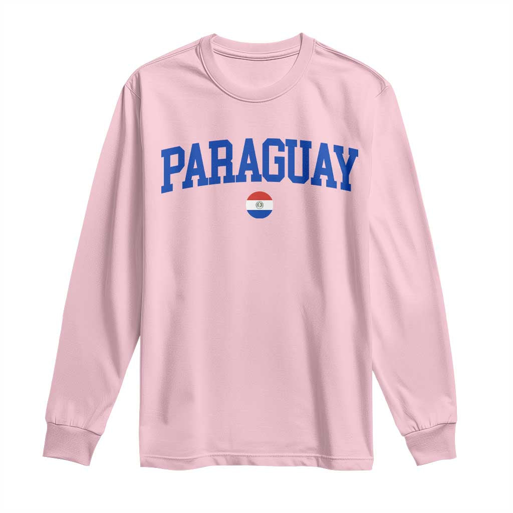 Paraguay Patriotic Flag Long Sleeve Shirt Soccer Fan Vintage Varsity Sports National Pride Graphic