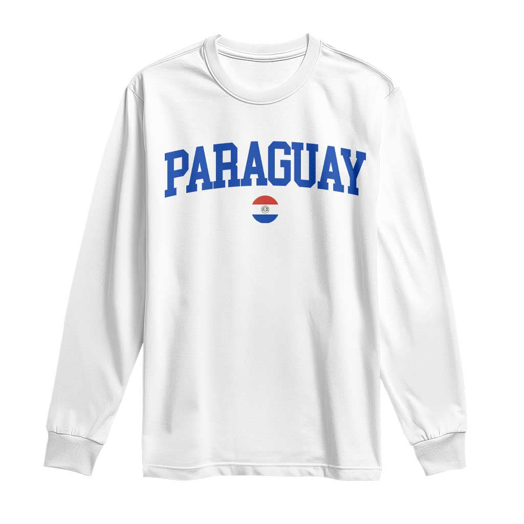 Paraguay Patriotic Flag Long Sleeve Shirt Soccer Fan Vintage Varsity Sports National Pride Graphic