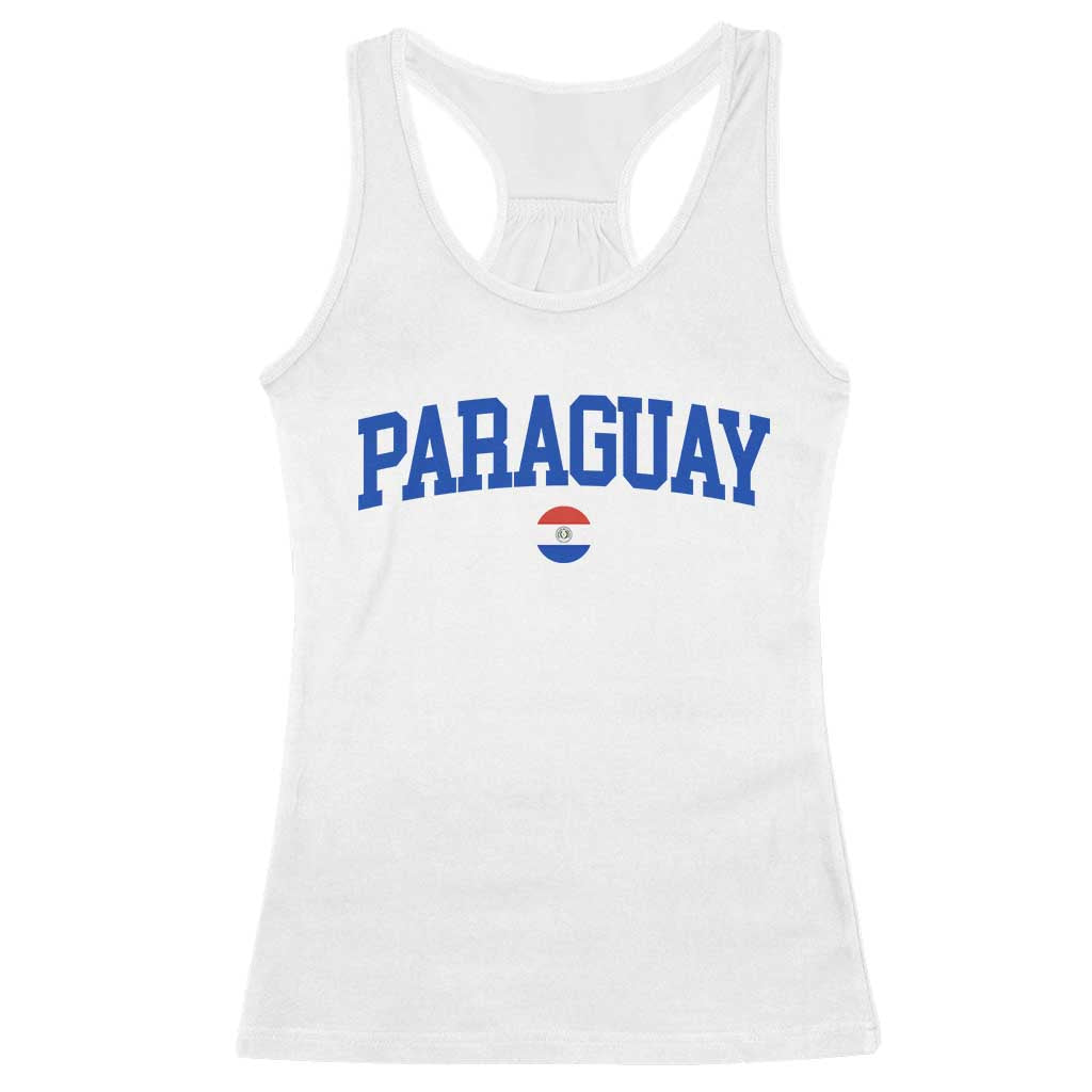 Paraguay Patriotic Flag Racerback Tank Top Soccer Fan Vintage Varsity Sports National Pride Graphic