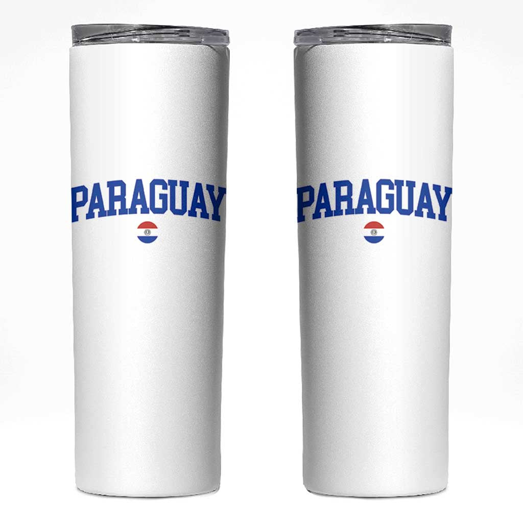 Paraguay Patriotic Flag Skinny Tumbler Soccer Fan Vintage Varsity Sports National Pride Graphic
