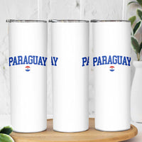 Paraguay Patriotic Flag Skinny Tumbler Soccer Fan Vintage Varsity Sports National Pride Graphic