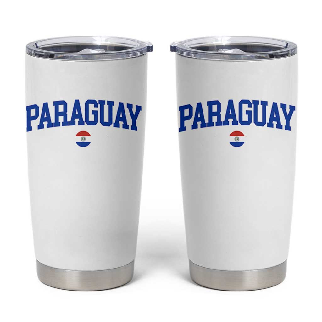 Paraguay Patriotic Flag Tumbler Cup Soccer Fan Vintage Varsity Sports National Pride Graphic