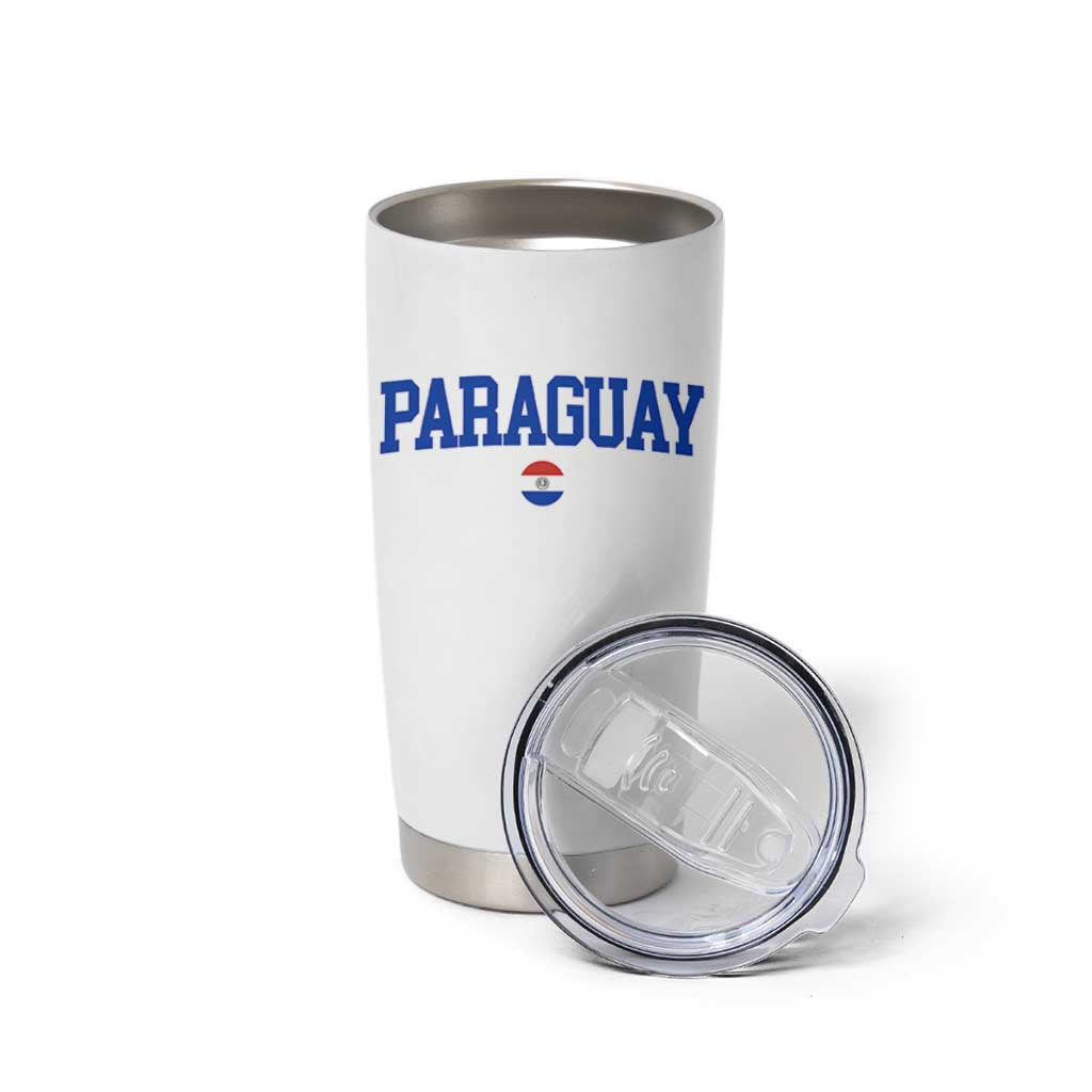 Paraguay Patriotic Flag Tumbler Cup Soccer Fan Vintage Varsity Sports National Pride Graphic