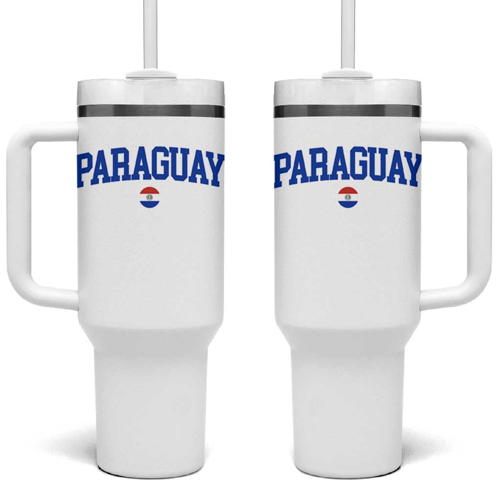 Paraguay Patriotic Flag Tumbler With Handle Soccer Fan Vintage Varsity Sports National Pride Graphic