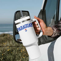 Paraguay Patriotic Flag Tumbler With Handle Soccer Fan Vintage Varsity Sports National Pride Graphic