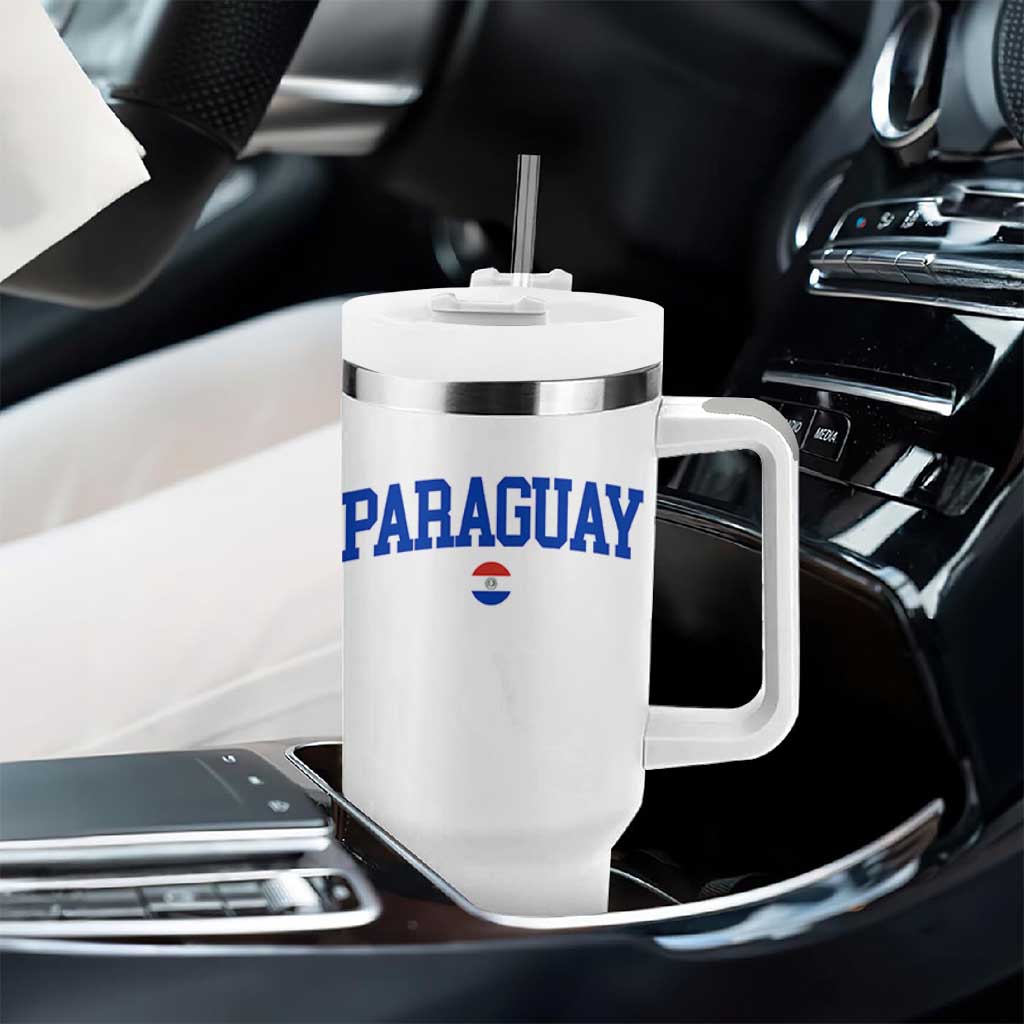 Paraguay Patriotic Flag Tumbler With Handle Soccer Fan Vintage Varsity Sports National Pride Graphic