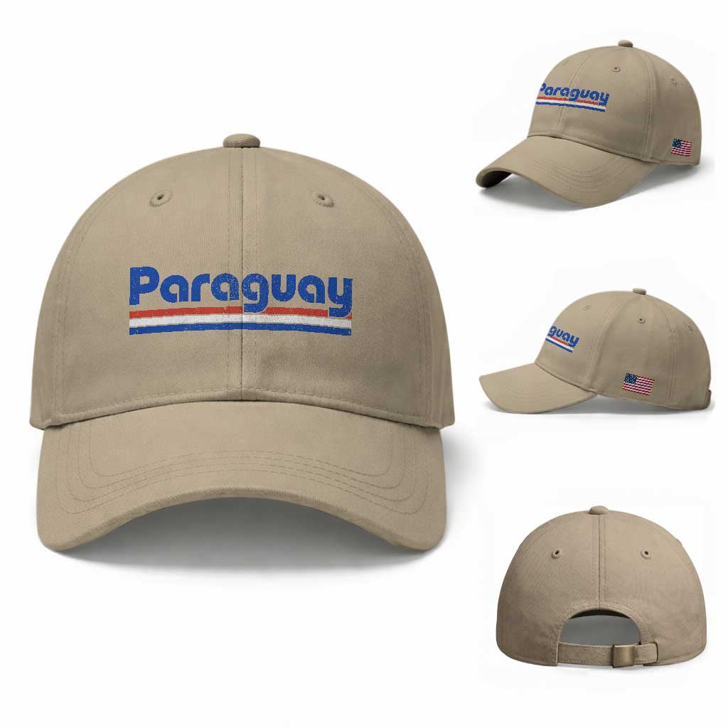 Vintage Paraguay Flag Baseball Cap Retro Stripe Patriotic Paraguayan Pride Graphic
