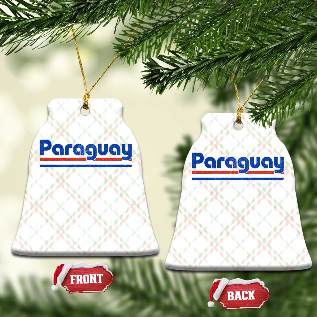 Vintage Paraguay Flag Ceramic Ornament Retro Stripe Patriotic Paraguayan Pride Graphic