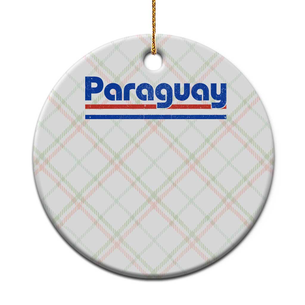 Vintage Paraguay Flag Ceramic Ornament Retro Stripe Patriotic Paraguayan Pride Graphic
