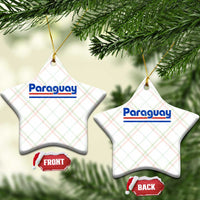 Vintage Paraguay Flag Ceramic Ornament Retro Stripe Patriotic Paraguayan Pride Graphic