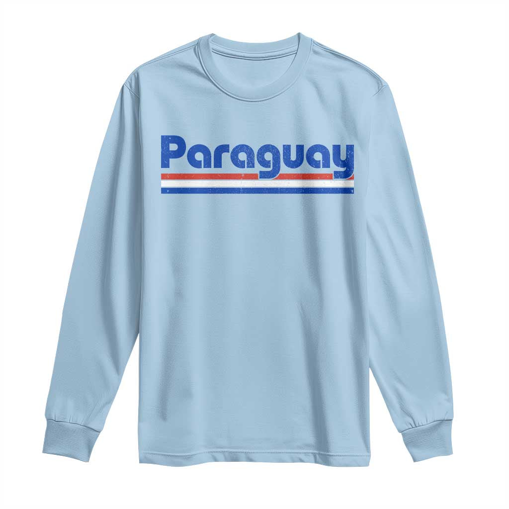 Vintage Paraguay Flag Long Sleeve Shirt Retro Stripe Patriotic Paraguayan Pride Graphic
