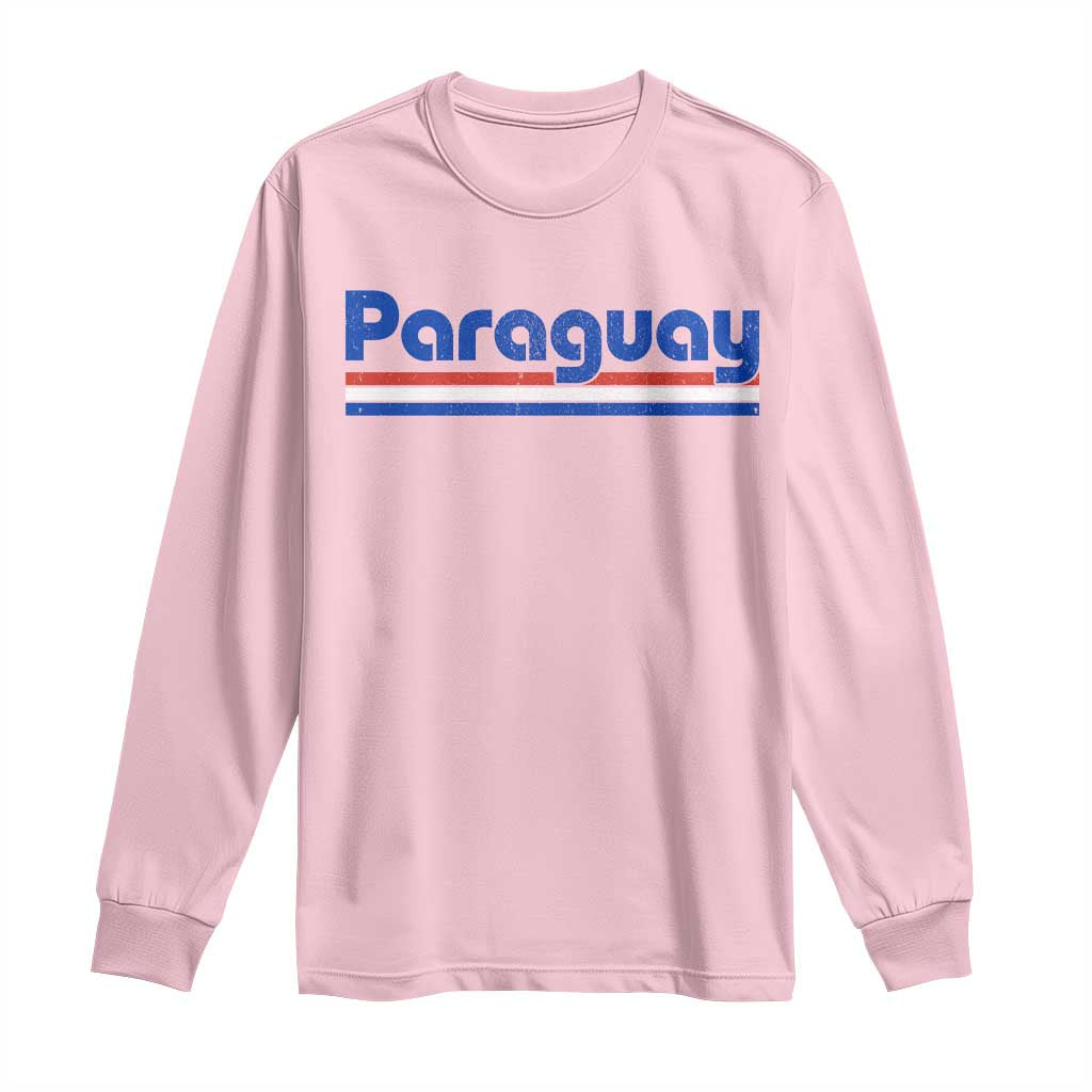 Vintage Paraguay Flag Long Sleeve Shirt Retro Stripe Patriotic Paraguayan Pride Graphic